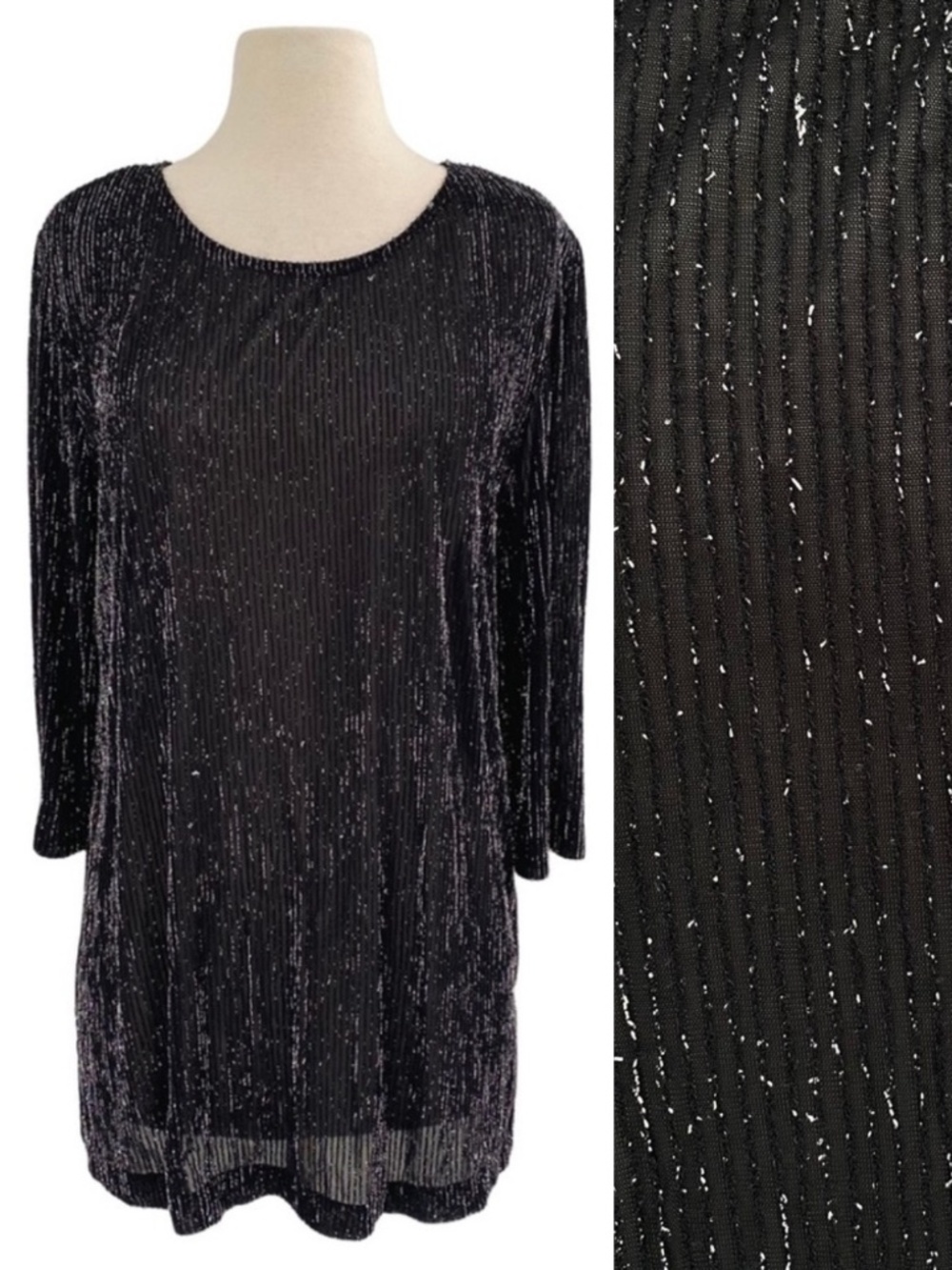 (10) Vintage Metallic Stripe Sheer Top 10